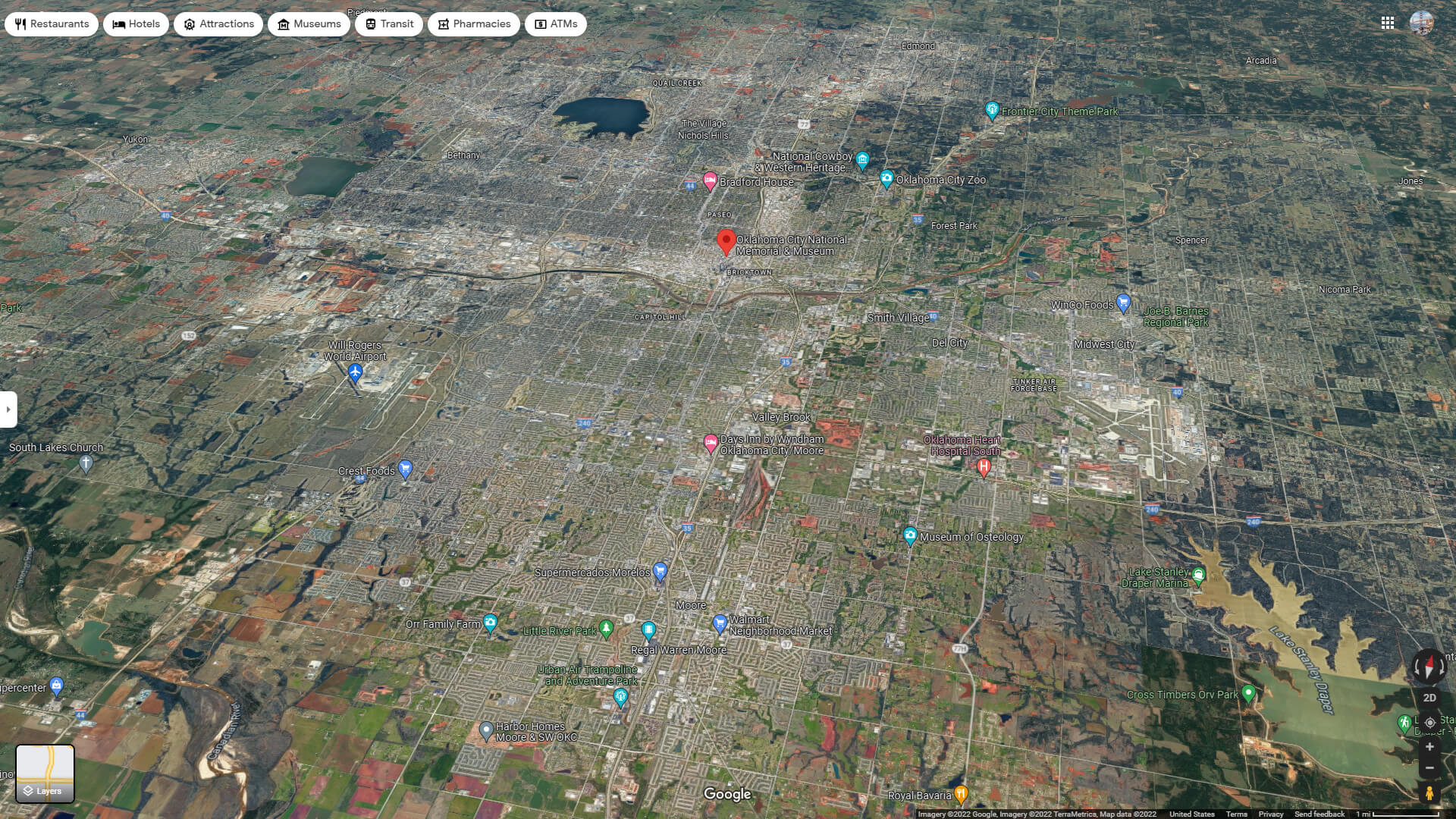 Oklahoma City Aerial Map Oklahoma